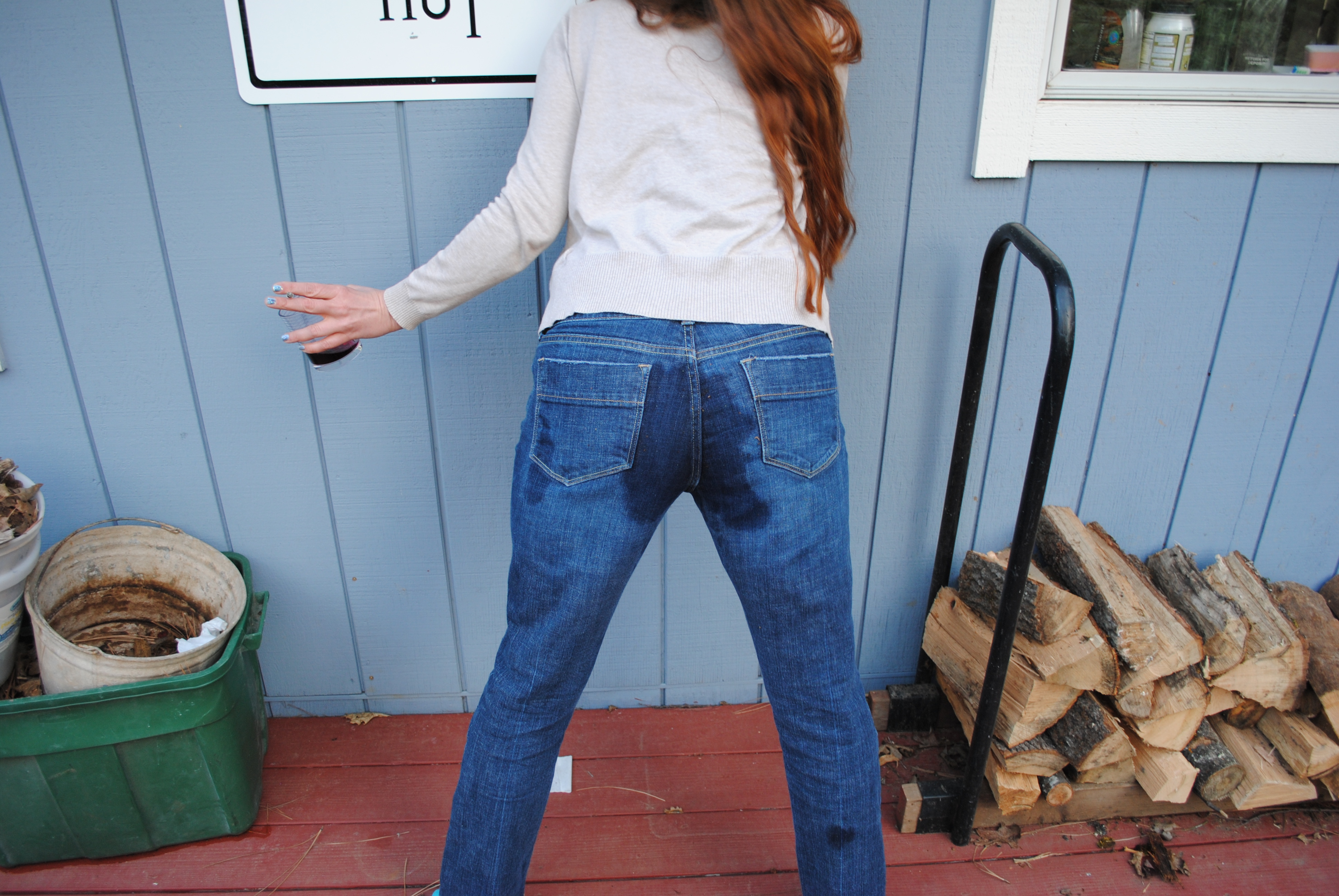 Stuck jeans photo